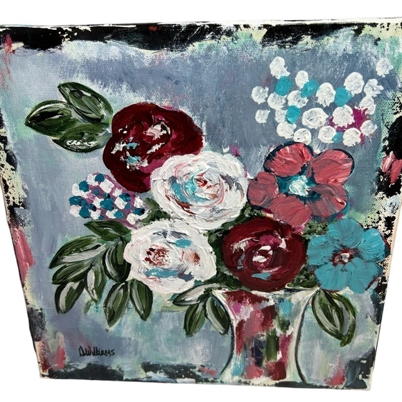 Abstract Blooms Impressionism 10 x 10” - Picture 4 of 13